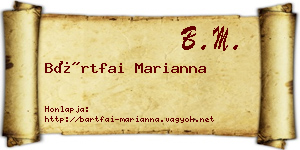 Bártfai Marianna névjegykártya
